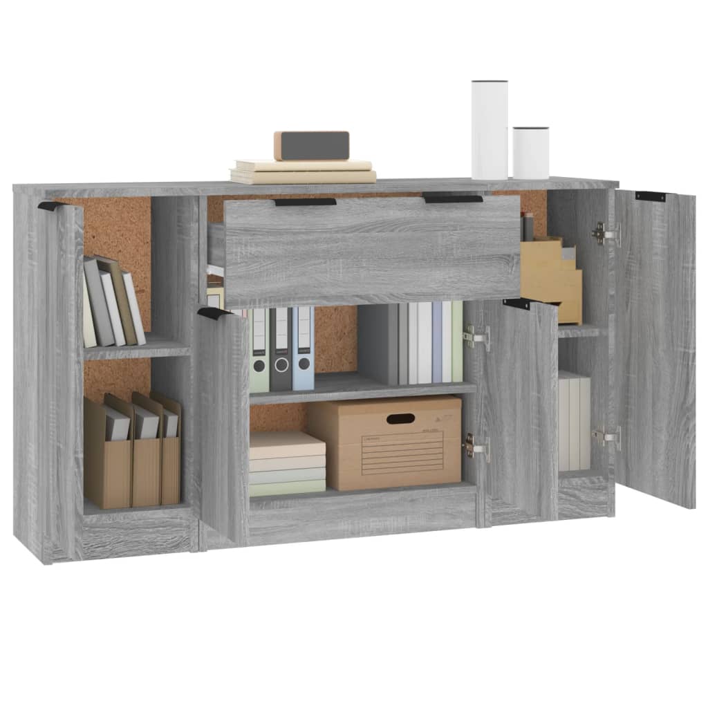 Buffets 3 PCs Sonoma Grey Wood Engineering