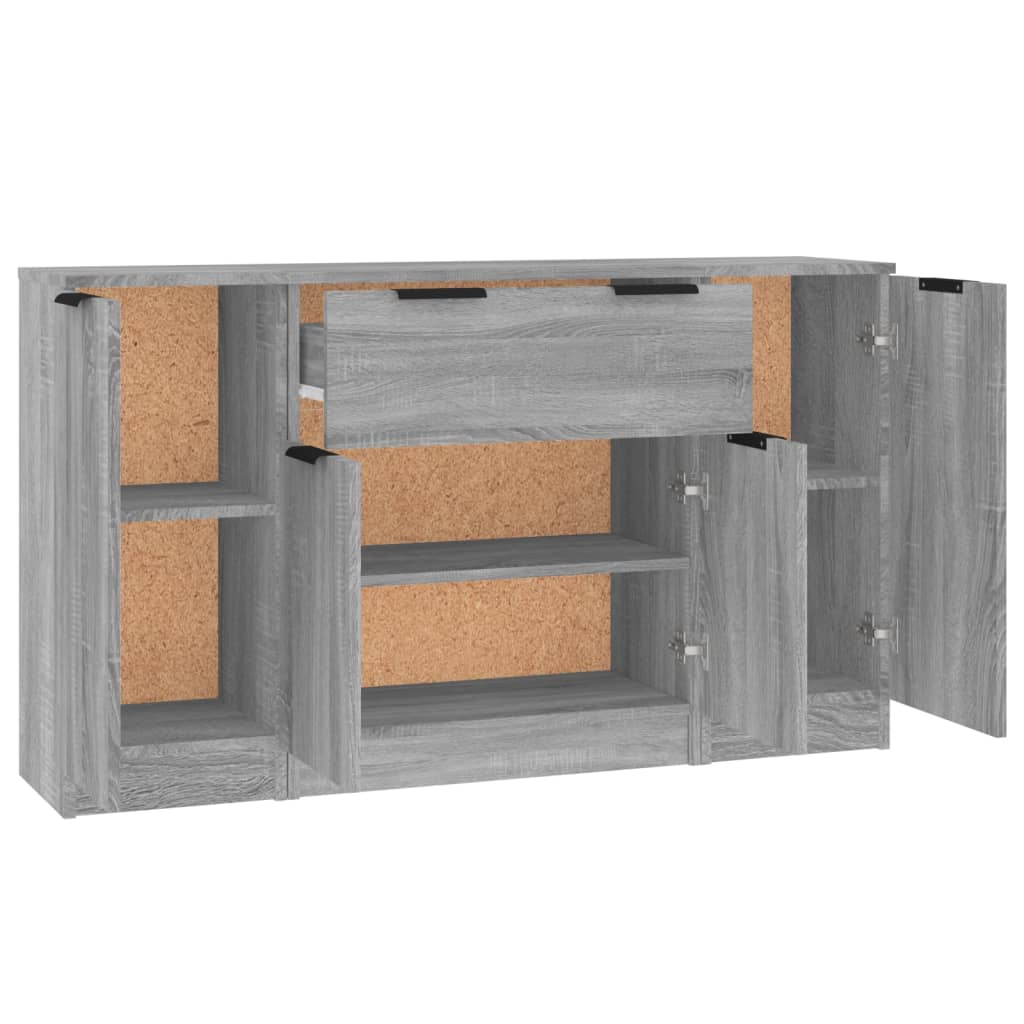 Buffets 3 PCs Sonoma Grey Wood Engineering