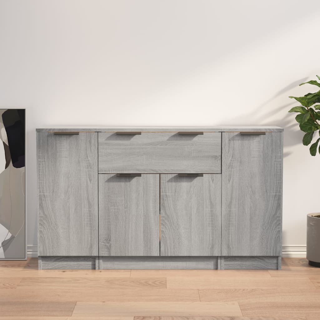 Buffets 3 PCs Sonoma Grey Wood Engineering