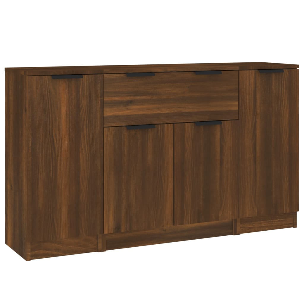 Buffets 3 PCs Brown Engineering Holz