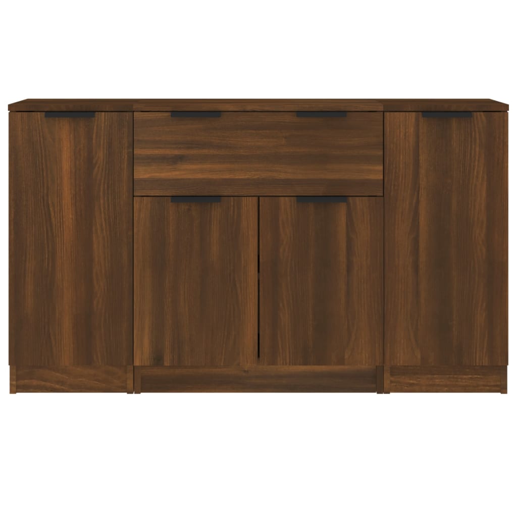 Buffets 3 PCs Brown Engineering Holz