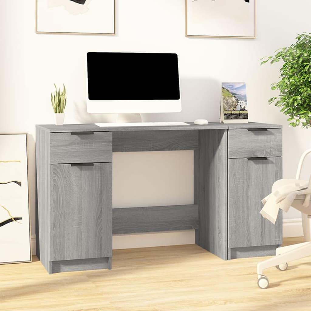 Büro mit Sonoma Sonoma Grey Wood Engineering Cabinet