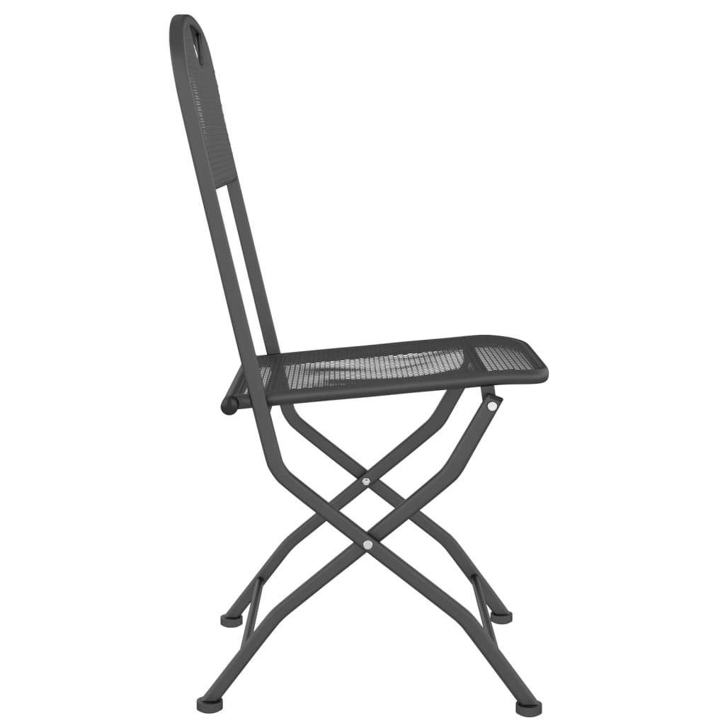 Mobilier à dîner de jardin 5 pcs Maille Métal Anthracite