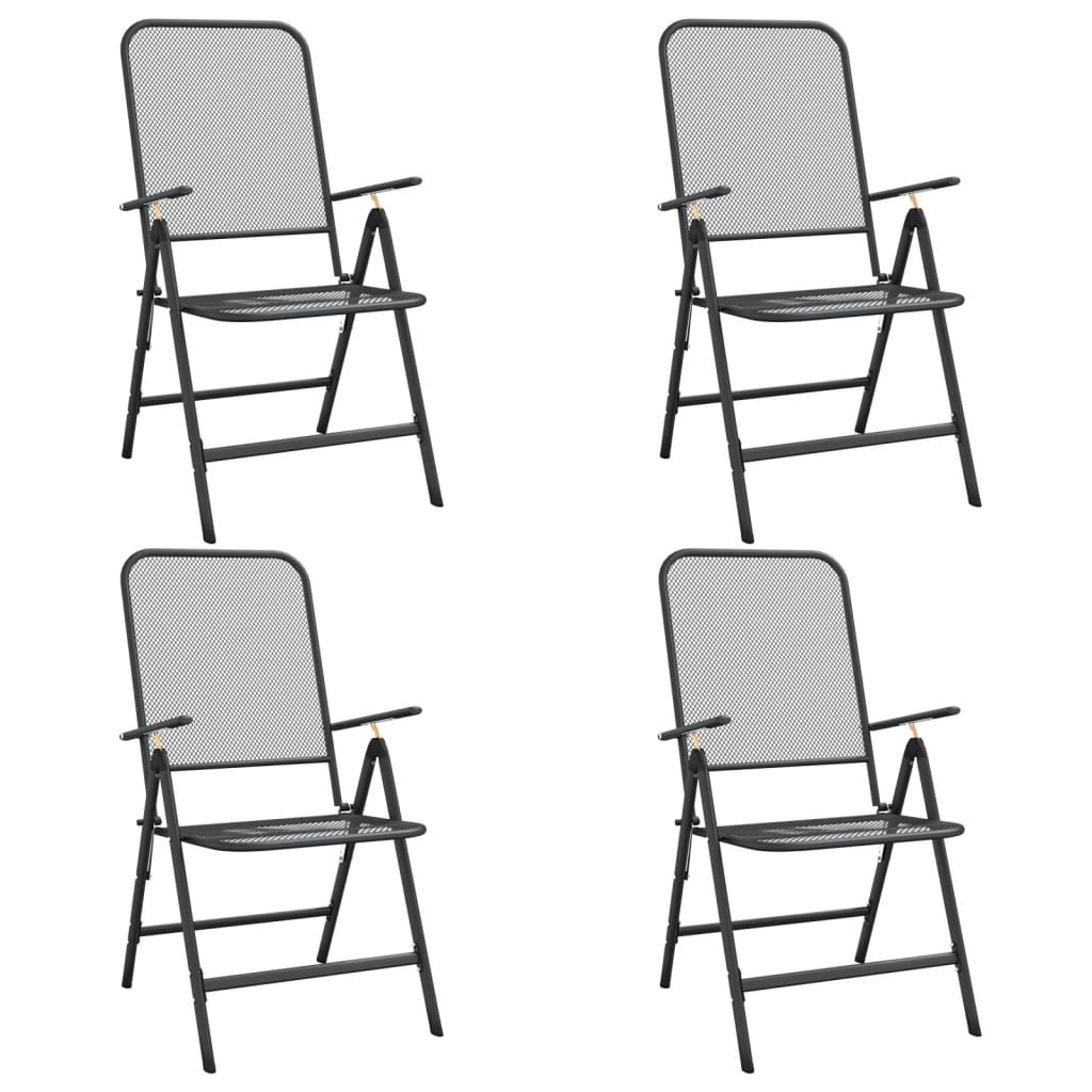 Mobilier à dîner de jardin 5 pcs Maille Métal Anthracite