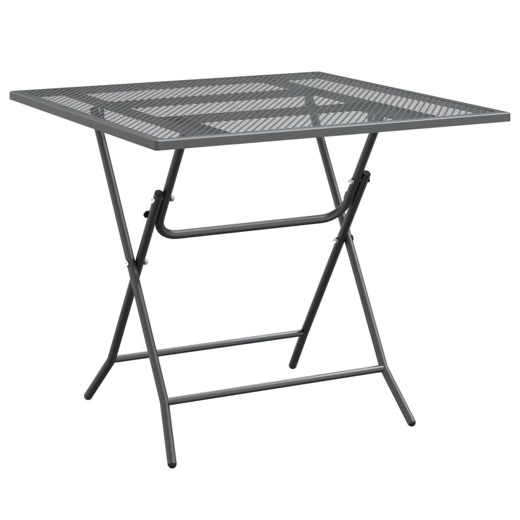 Mobilier à dîner de jardin 3 pcs Maille Métal Anthracite