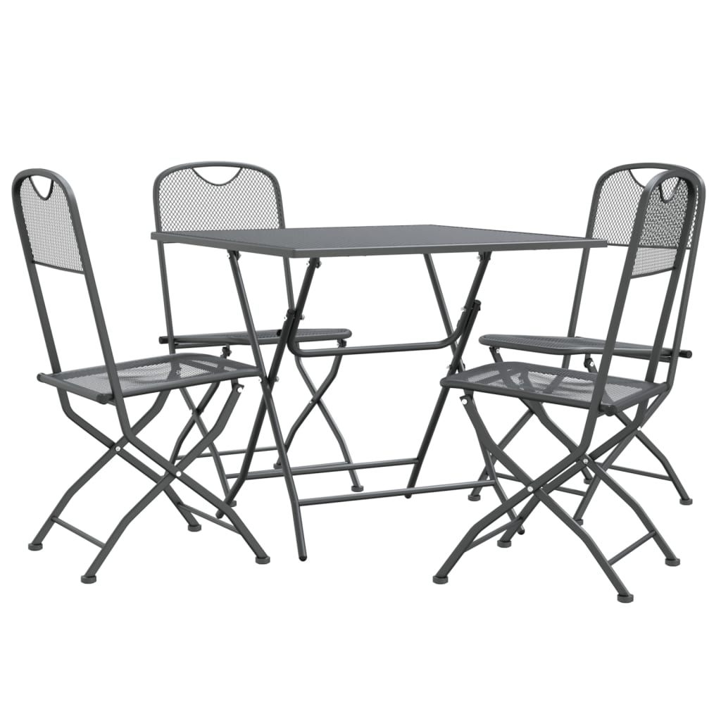 Mobilier à dîner de jardin 5 pcs Maille Métal Anthracite