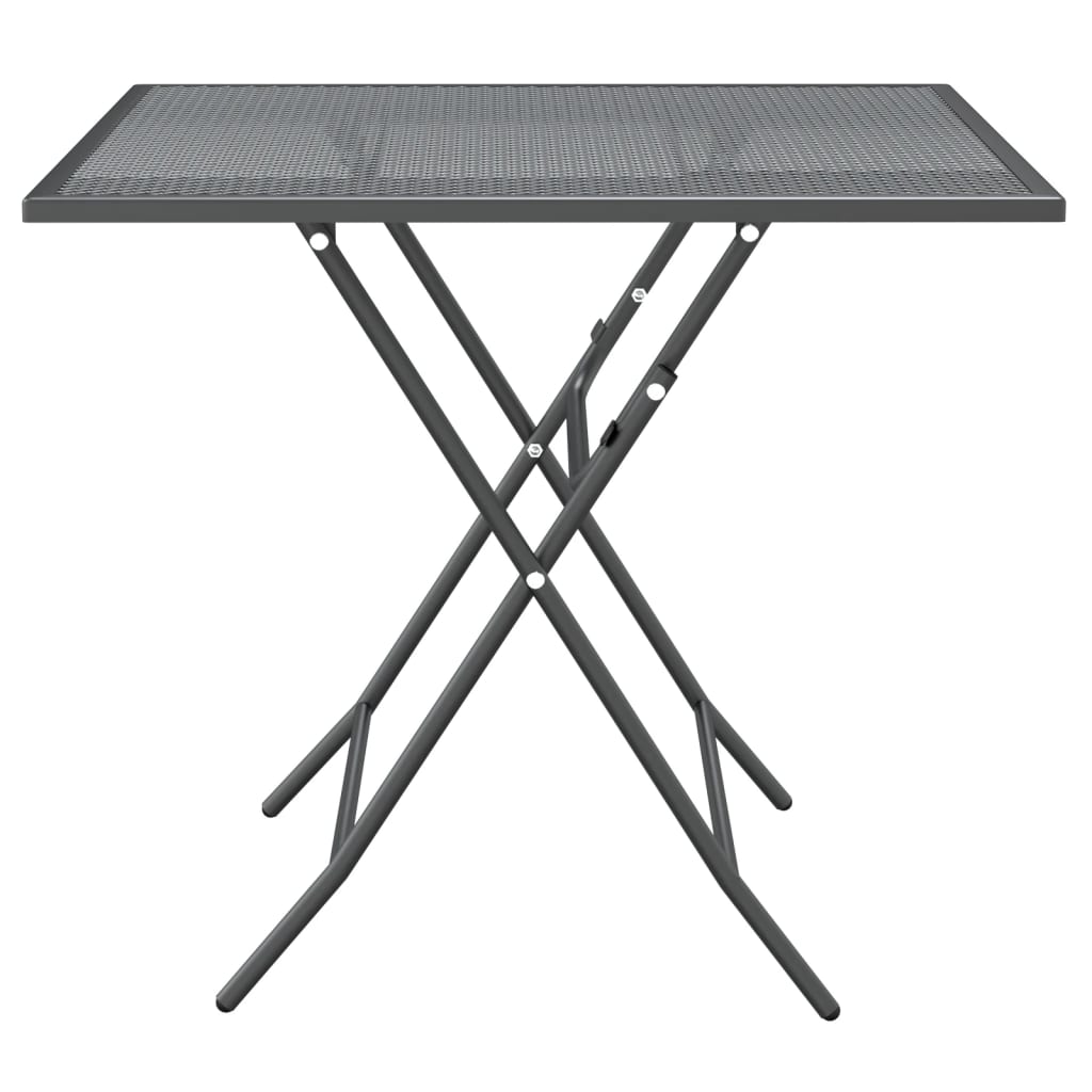 Mobilier à dîner de jardin 3 pcs Maille Métal Anthracite