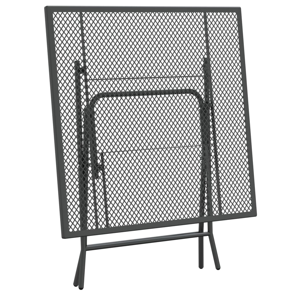 Mobilier à dîner de jardin 3 pcs Maille Métal Anthracite