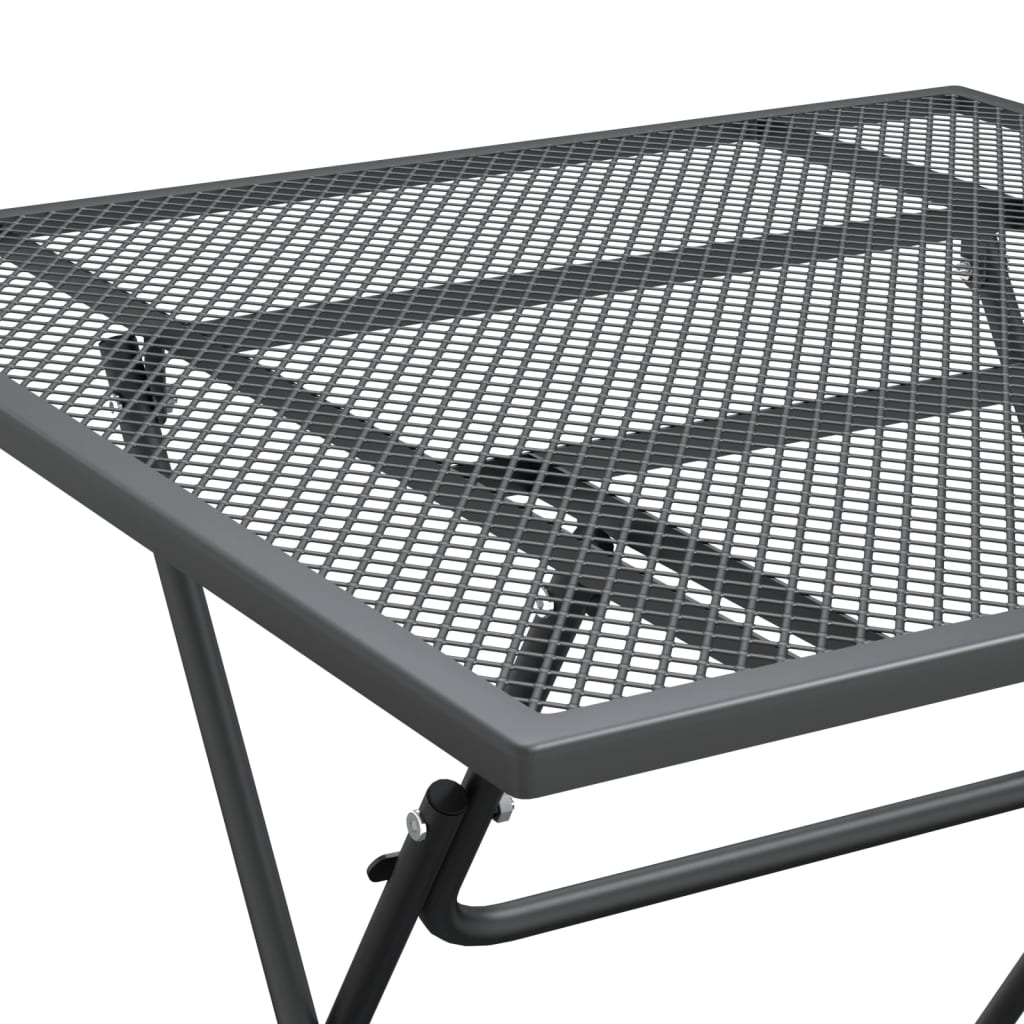 Mobilier à dîner de jardin 3 pcs Maille Métal Anthracite