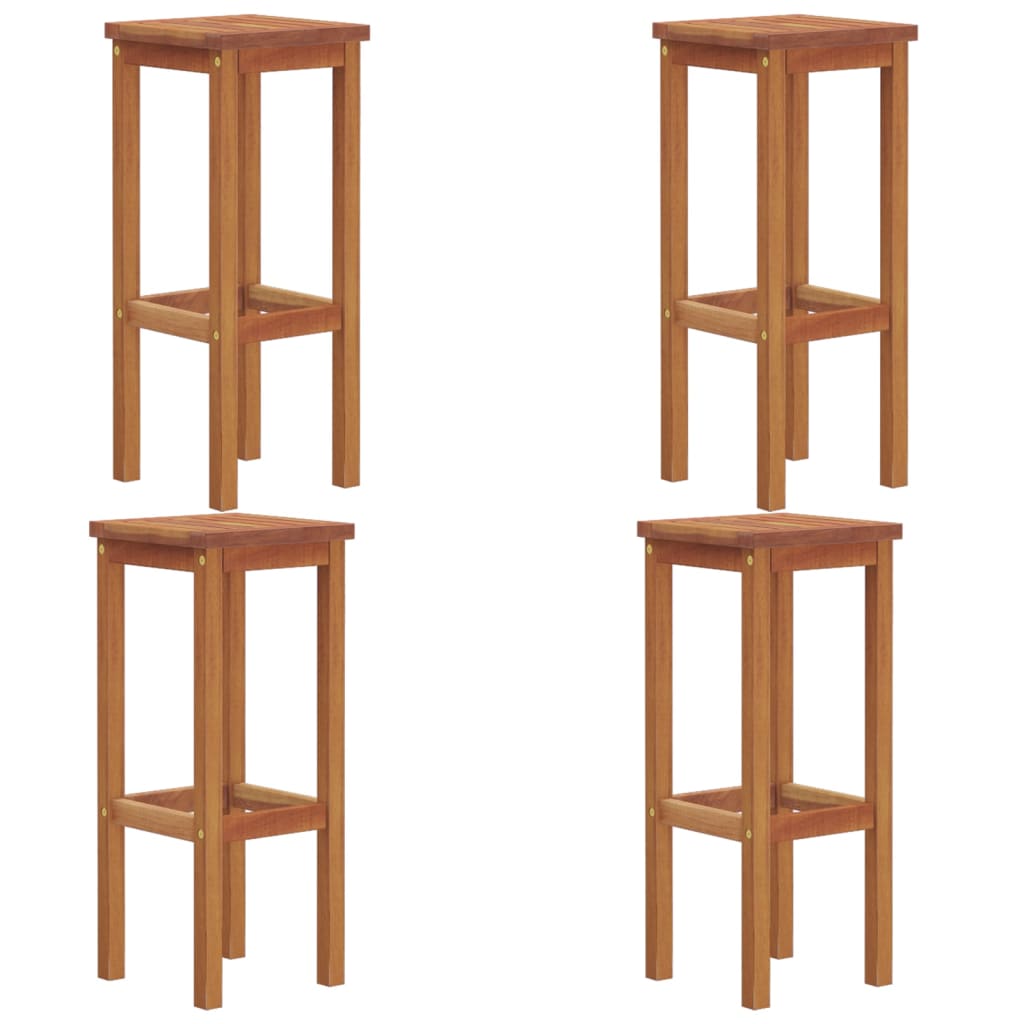 Lot of 4 acacia solid wood bar stools