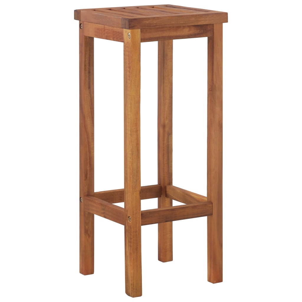 Lot of 4 acacia solid wood bar stools