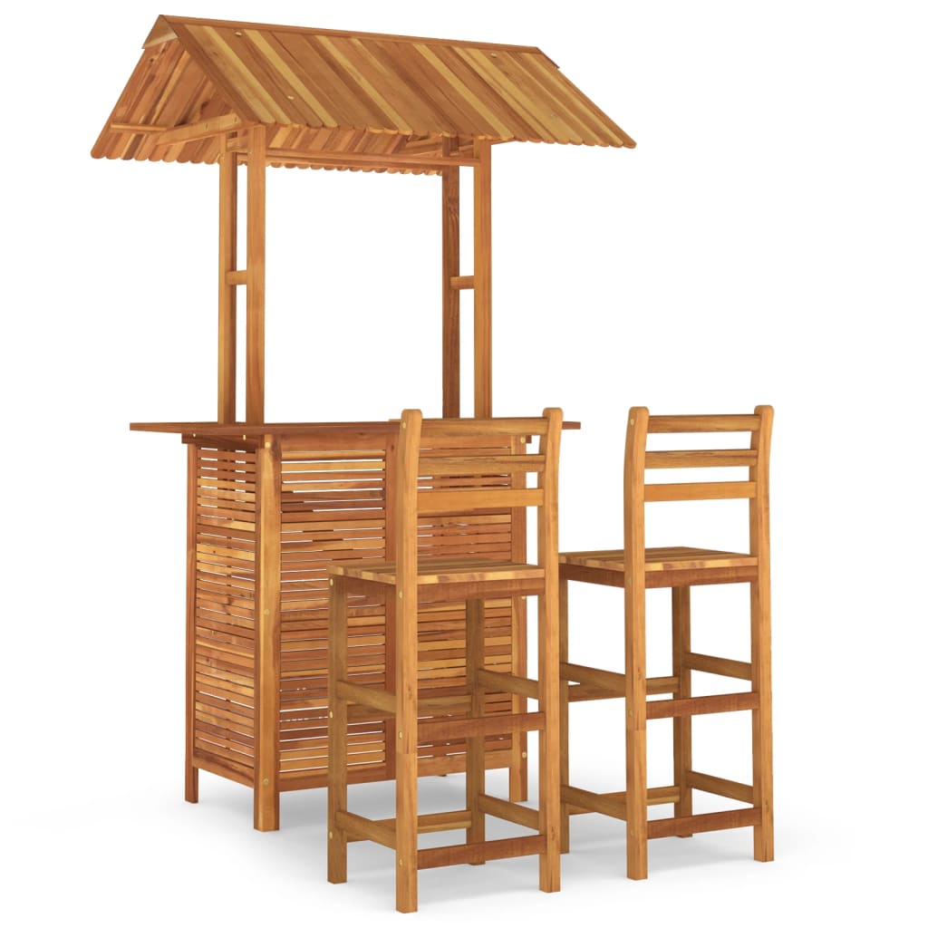 Solid Acacia Wood 3 Stcs Gartenbar Set