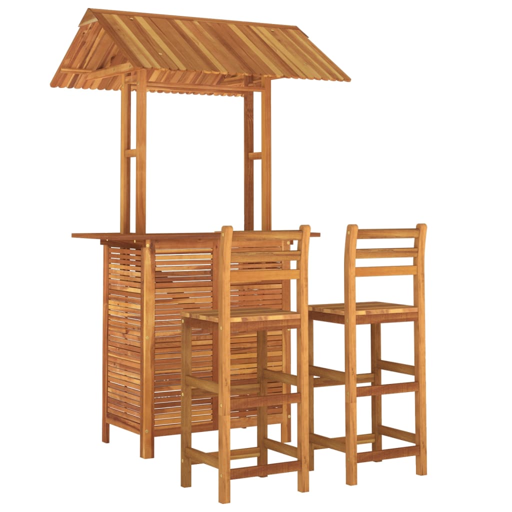 Solid Acacia Wood 3 Stcs Gartenbar Set