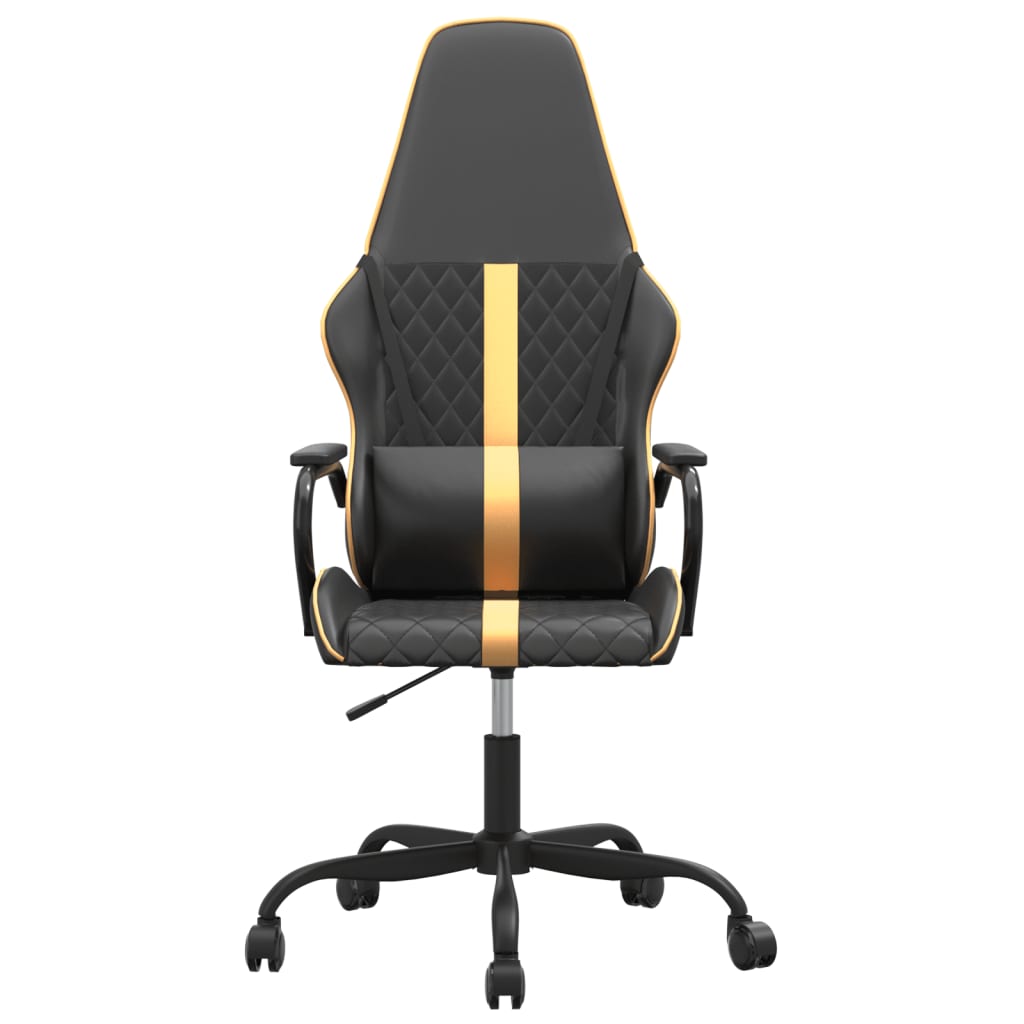 Chaise de jeu de massage doré et noir similicuir