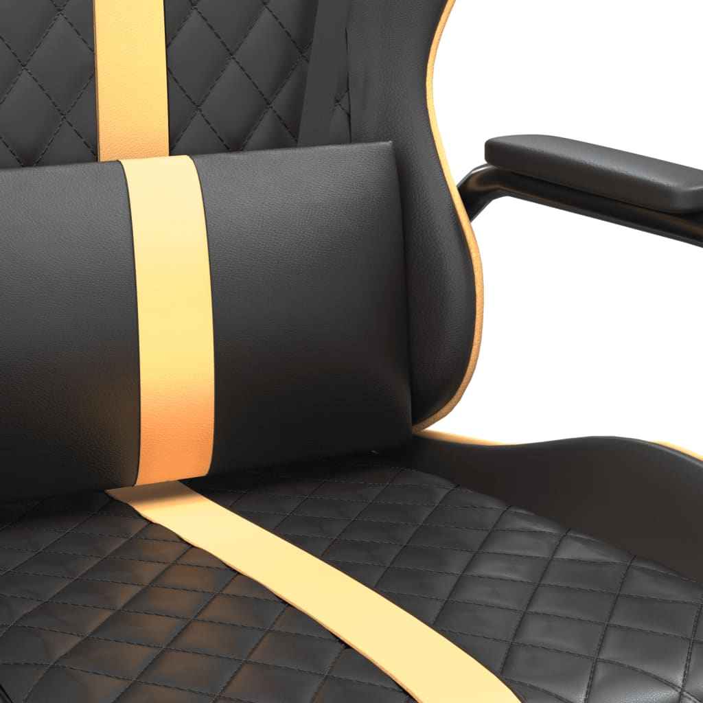 Chaise de jeu de massage doré et noir similicuir