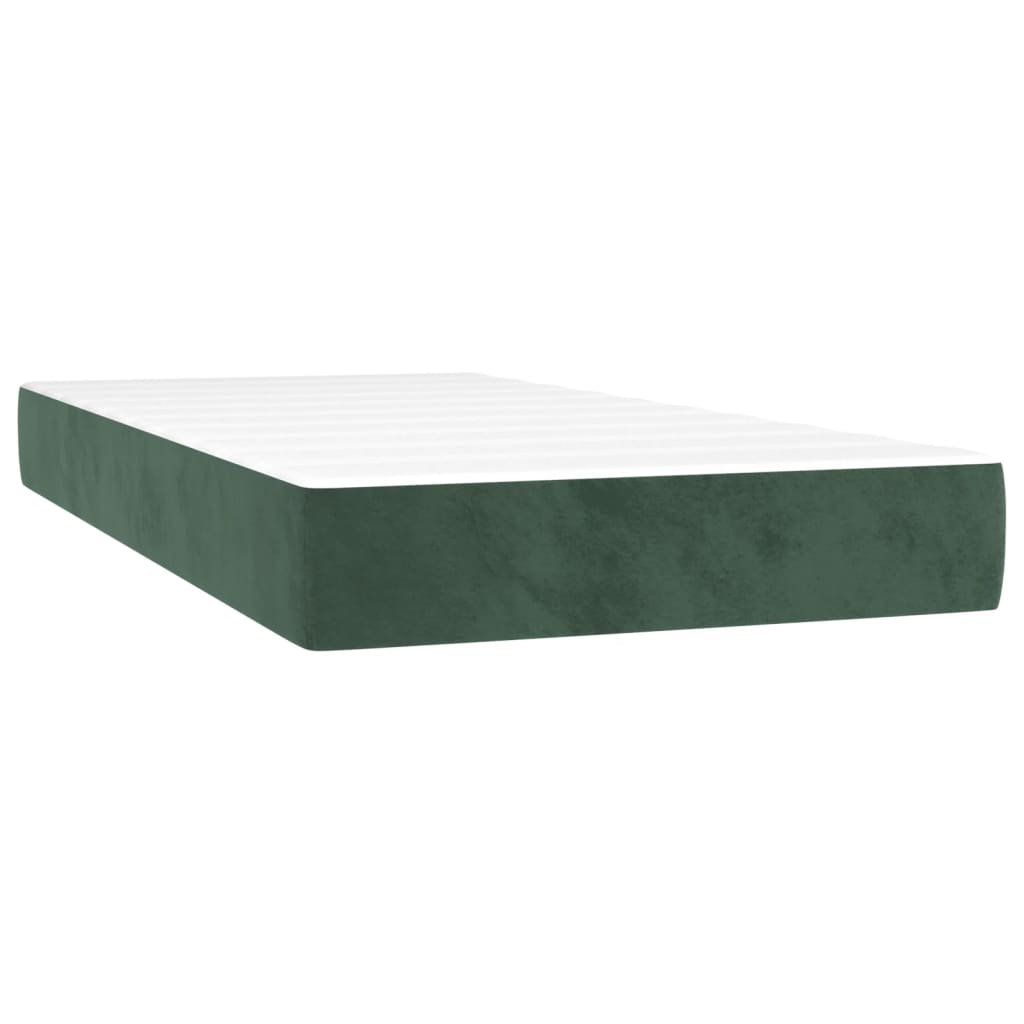 Dark green bagged bed mattress 90x190x20 cm
