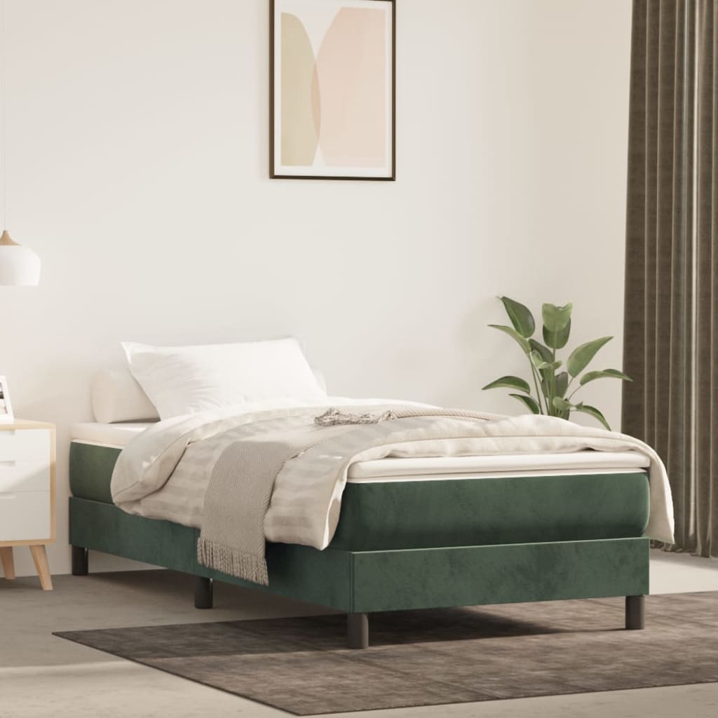 Dark green bagged bed mattress 90x190x20 cm