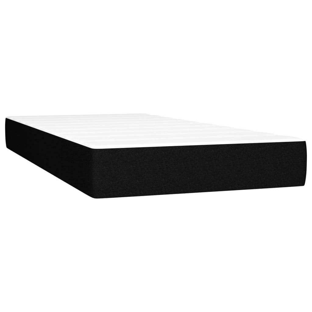 Bed mattress with puffed springs black 90x200x20 cm fabric