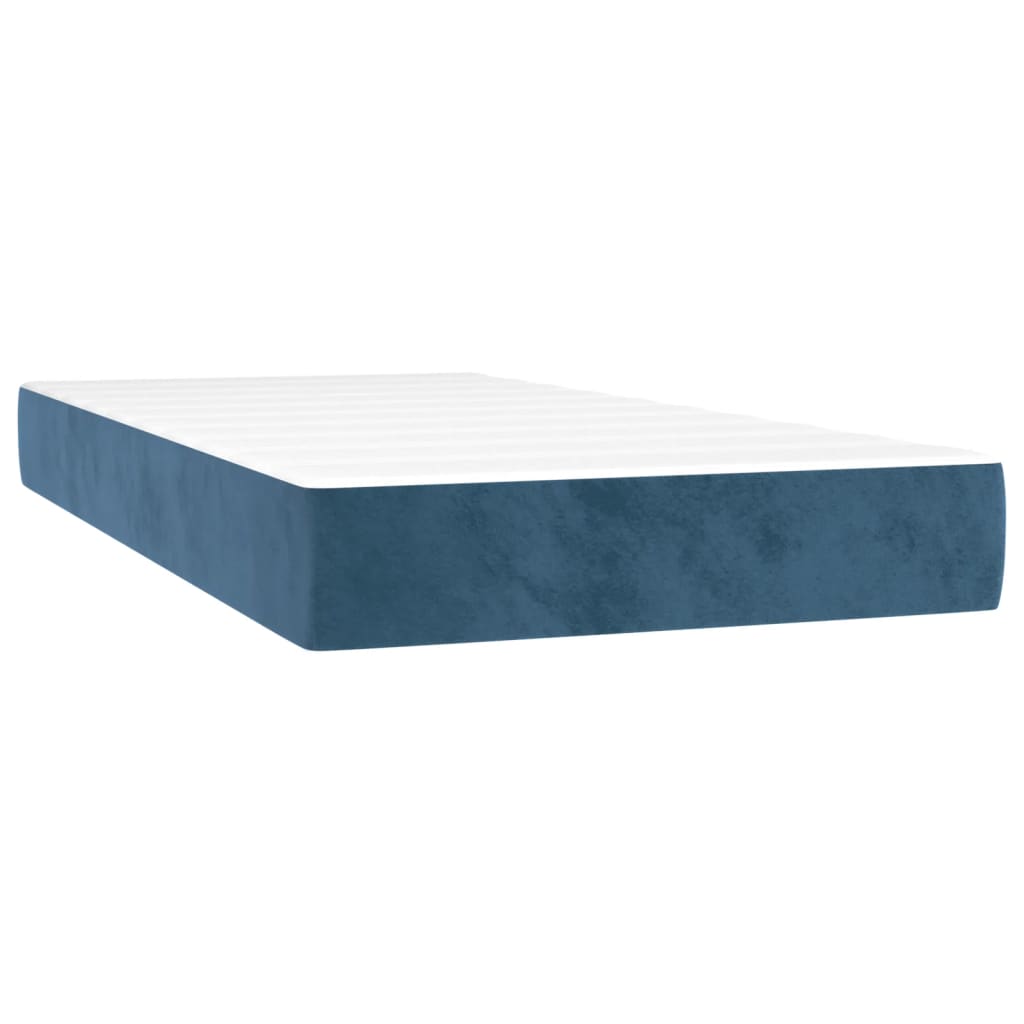 Dark blue with puffed bed mattress 100x200x20 cm