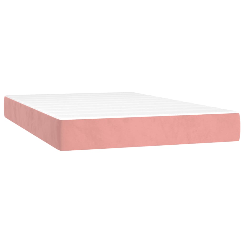 Bed mattress with pink pink springs 120x200x20 cm velvet