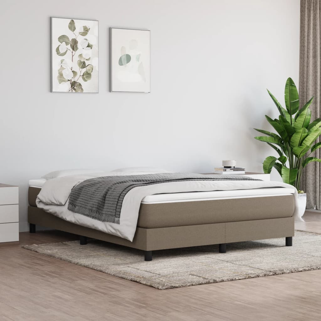 Bed mattress with a puffedrier taupe springs 140x190x20 cm fabric
