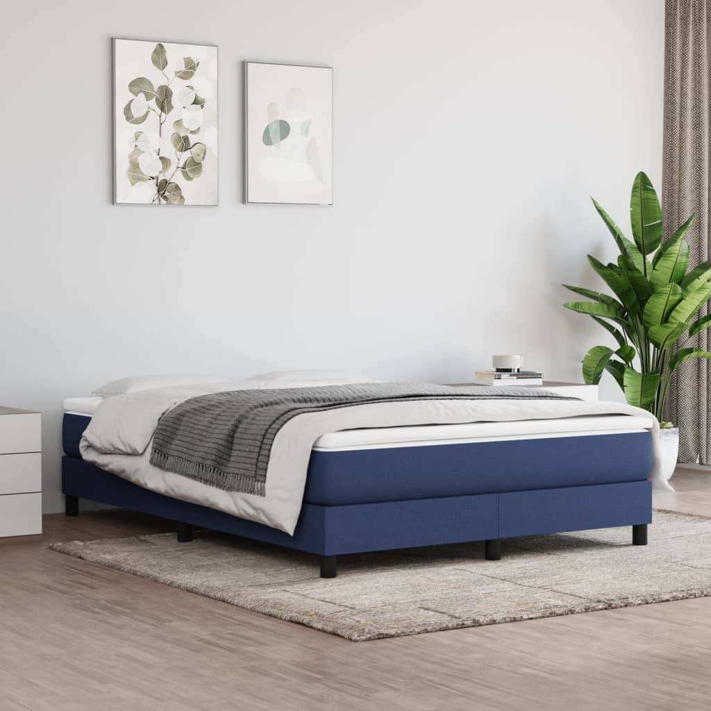 Blue -puffed bed mattress 140x200x20 cm fabric