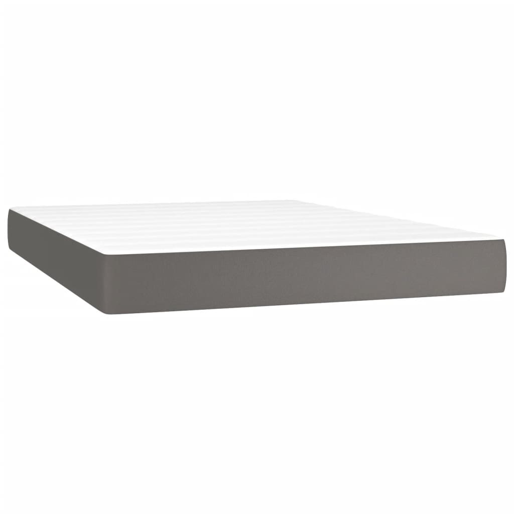 Bed mattress with puffed springs gray 140x200x20cm
