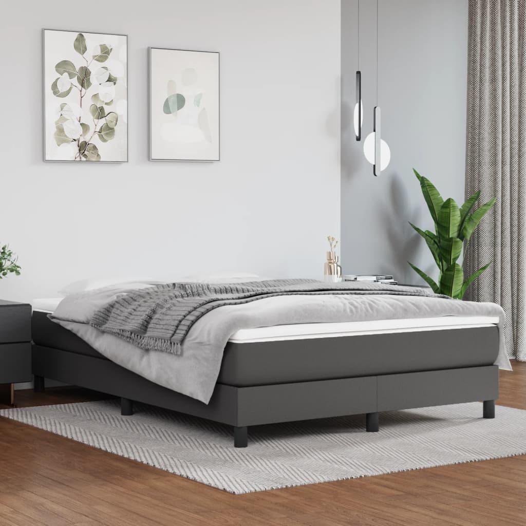 Bed mattress with puffed springs gray 140x200x20cm