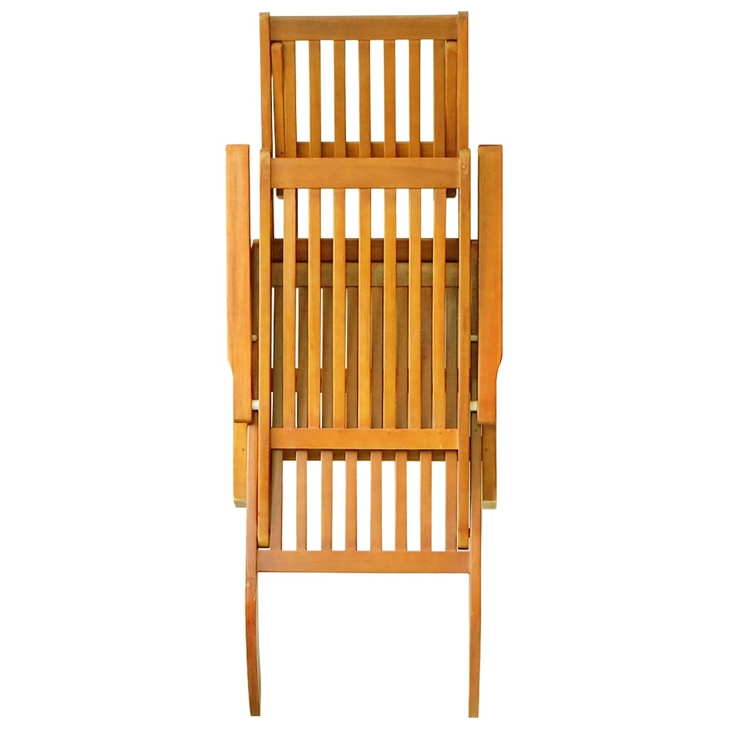 Outdoor long chair with 2 pcs solid acacia
