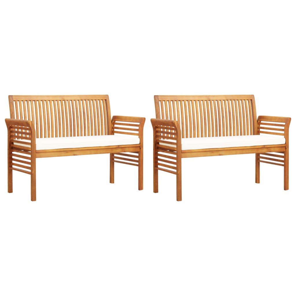 Outdoor dinner set 3 pcs and solid acacia cushions