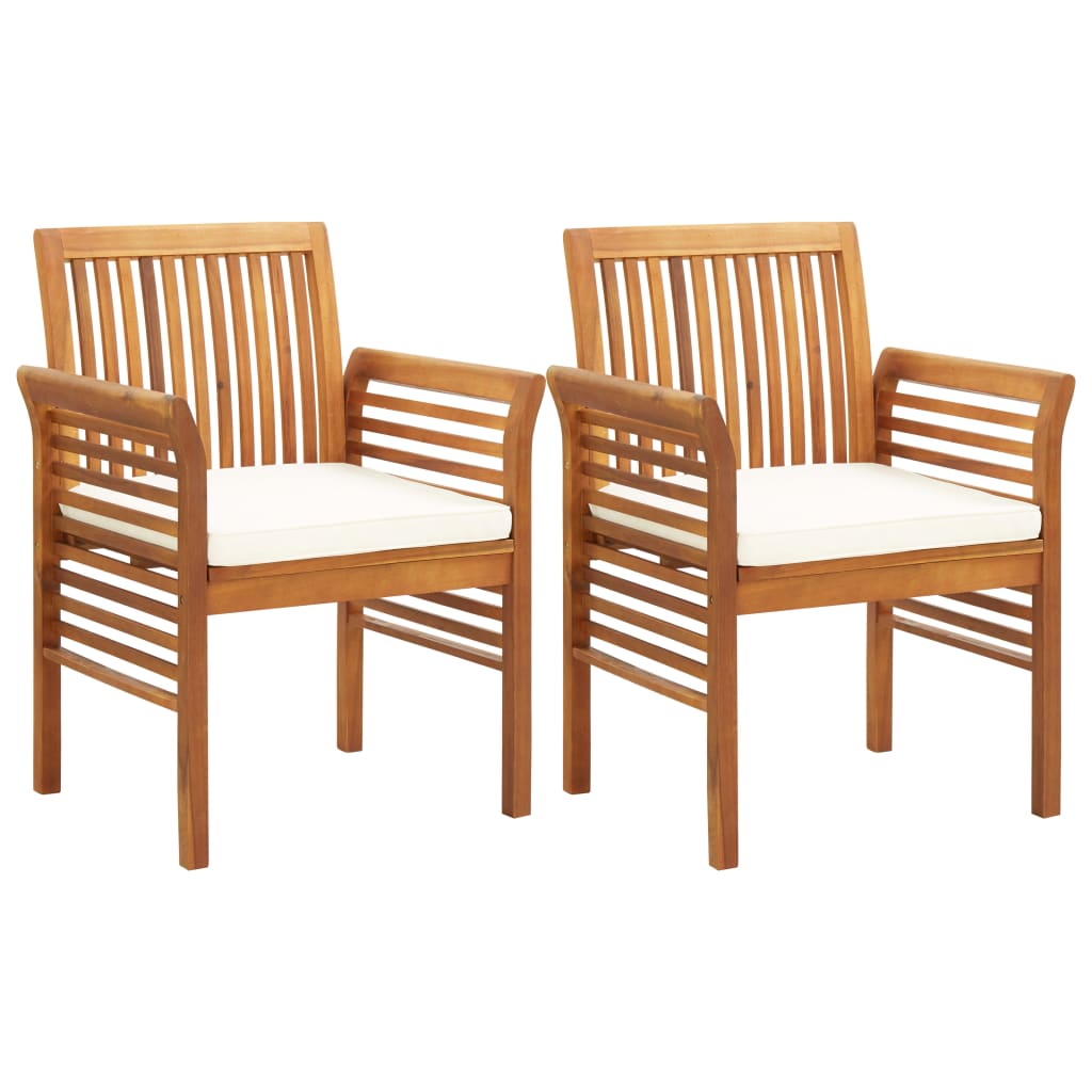 Outdoor dinner set 5 pcs and solid acacia cushions