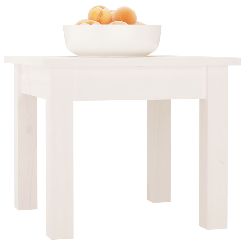 Tavolino bianco 35x35x30 cm in legno di pino solido