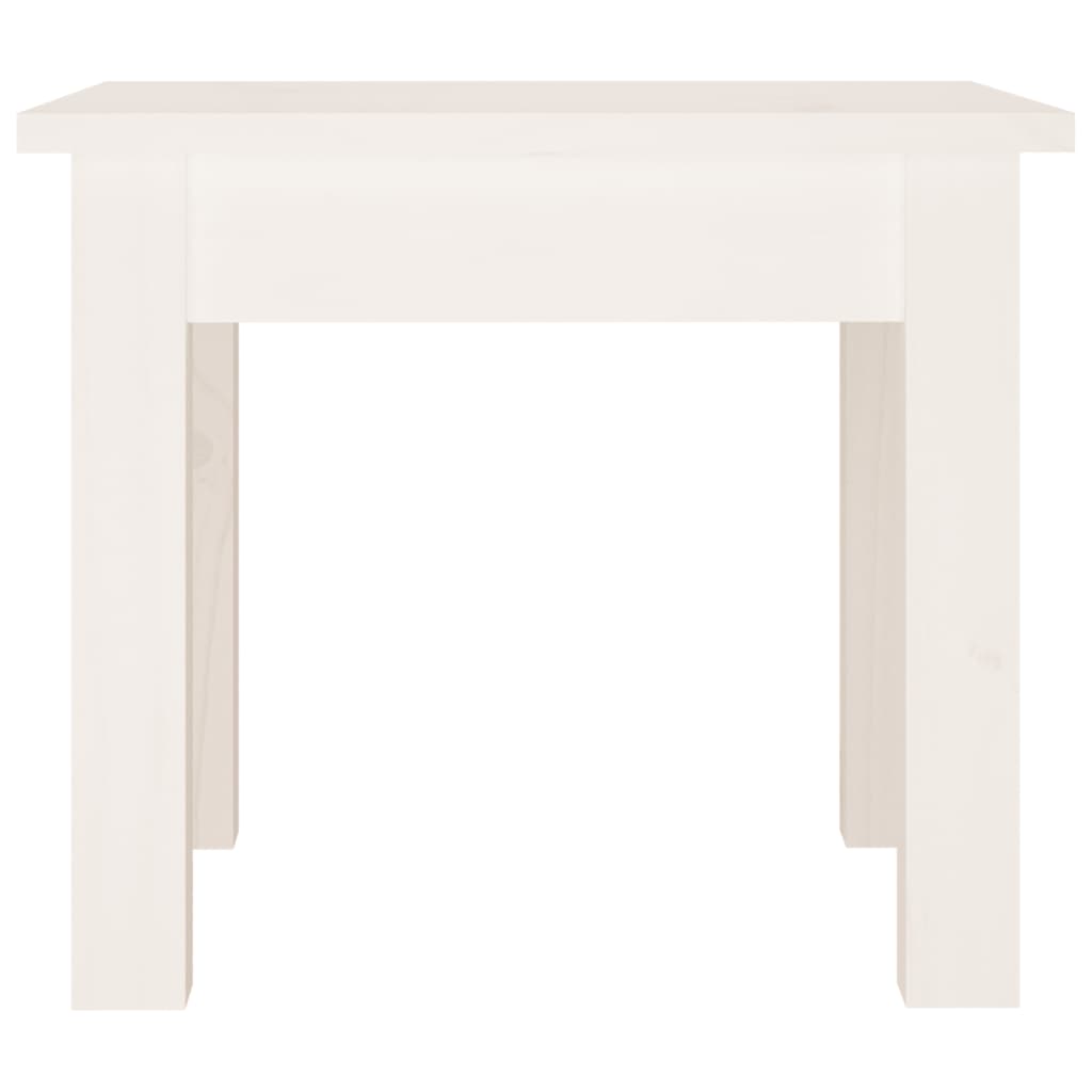 White coffee table 35x35x30 cm solid pine wood