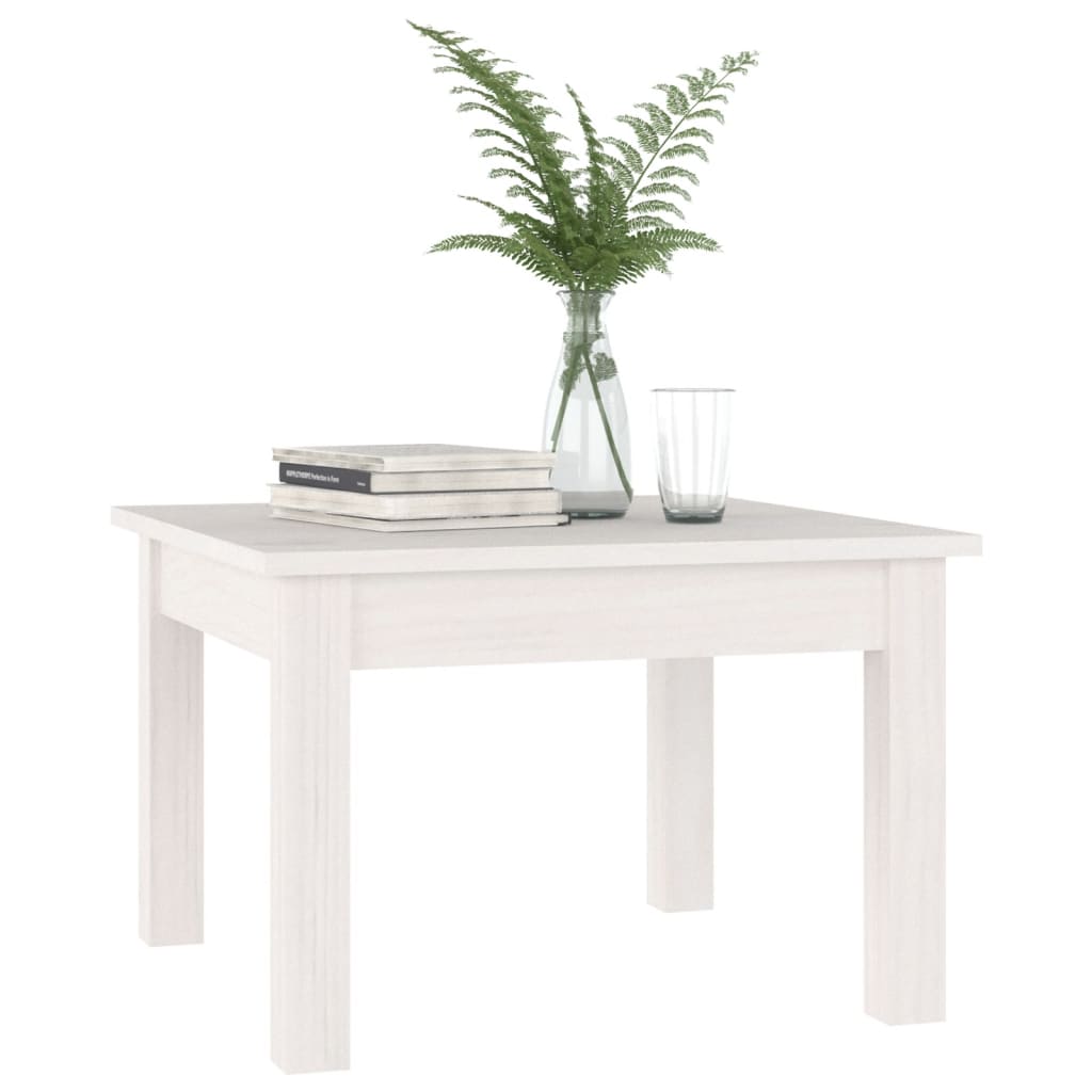 Tavolino bianco 45x45x30 cm Legno di pino massiccio