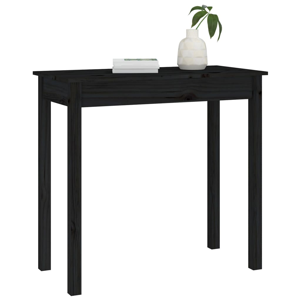 Table console Noir 80x40x75 cm Bois massif de pin