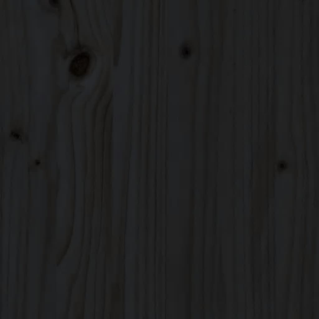 Tavolo consolle Nero 80x40x75 cm Legno di pino massiccio