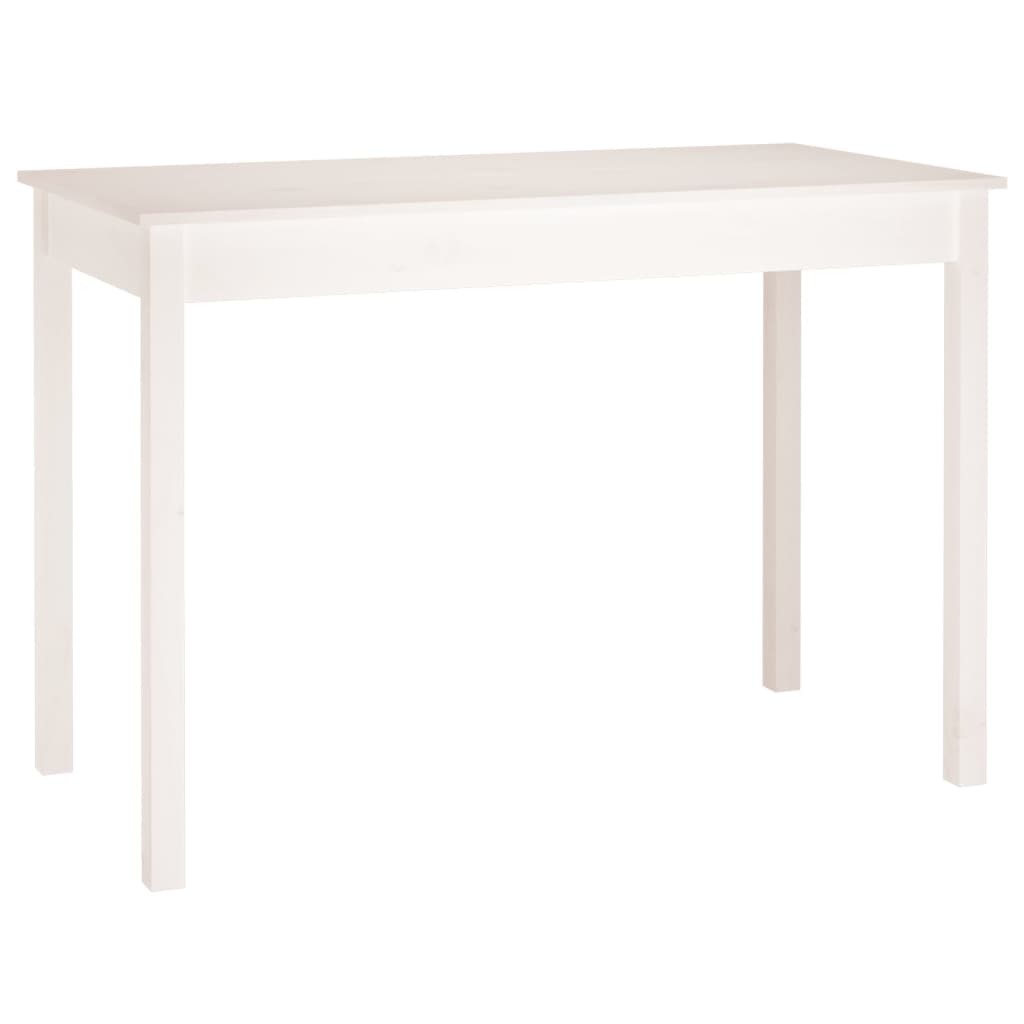 White dining table 110x55x75 cm solid pine wood