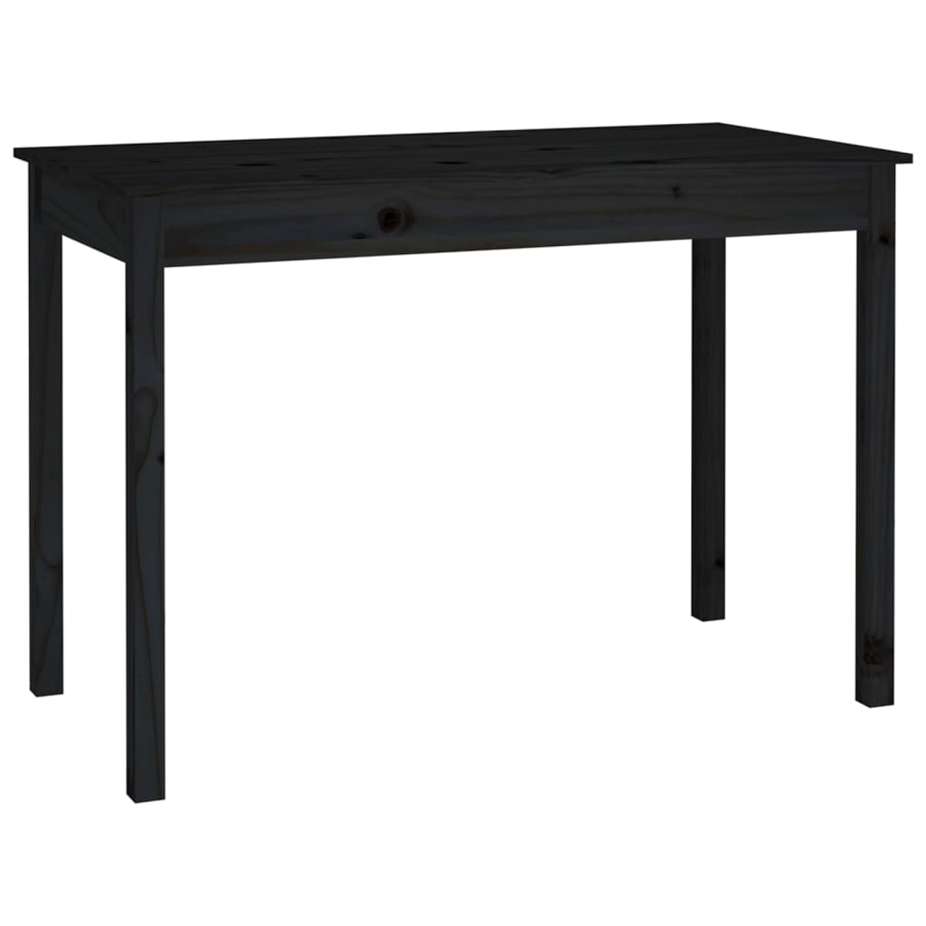 Black dining table 110x55x75 cm solid pine wood