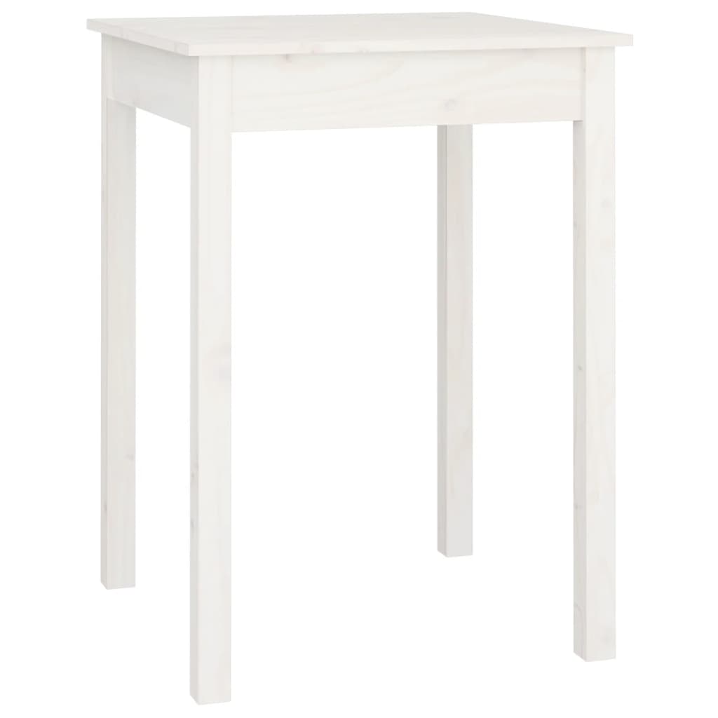 White dining table 55x55x75 cm solid pine wood