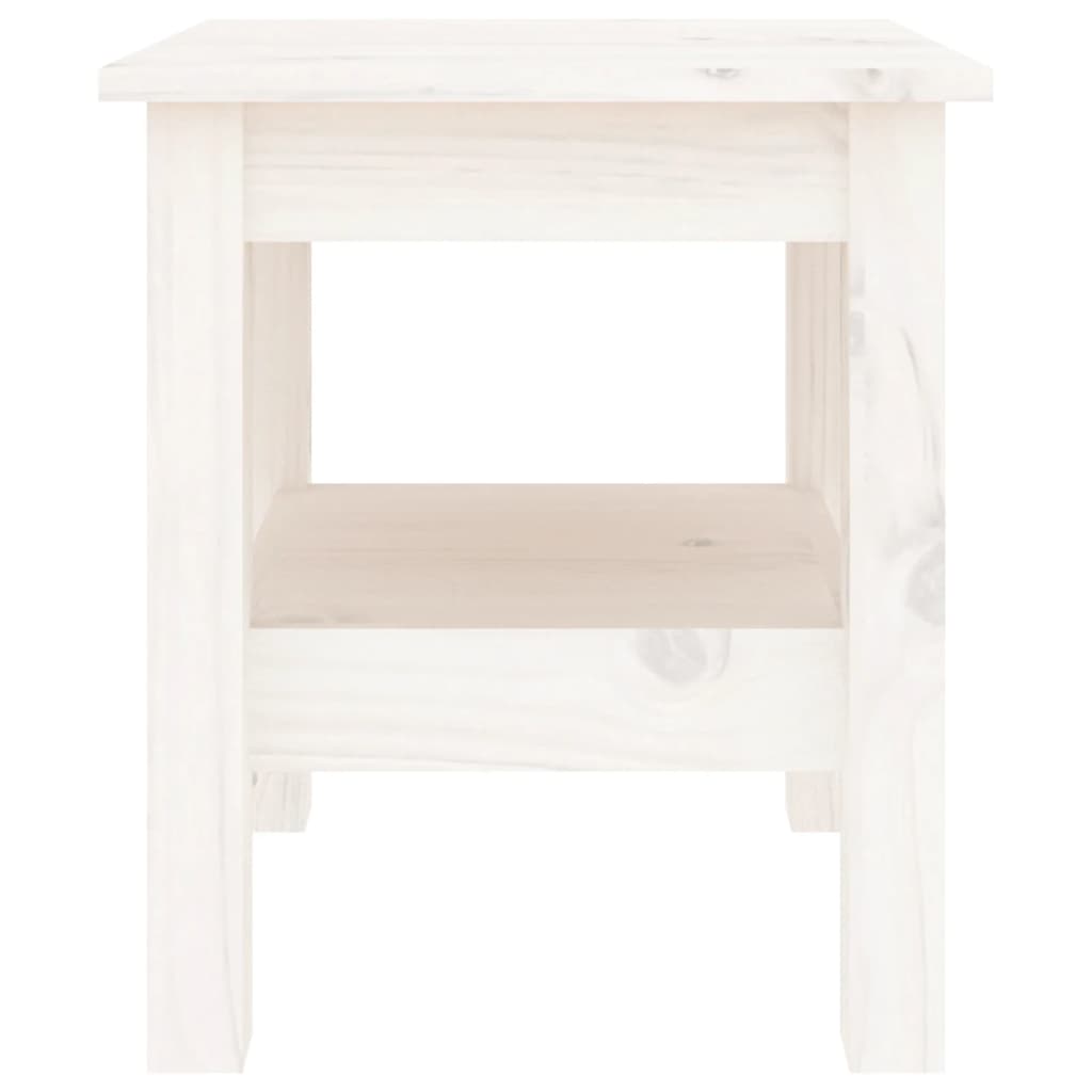 White coffee table 35x35x40 cm solid pine wood