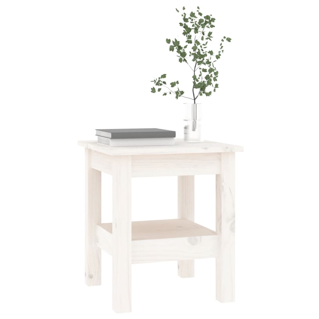 Tavolino Bianco 35x35x40 cm Legno di pino massiccio
