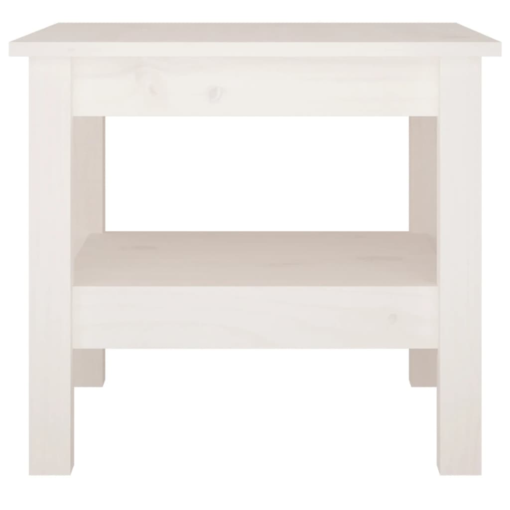 White coffee table 45x45x40 cm Solid pine wood
