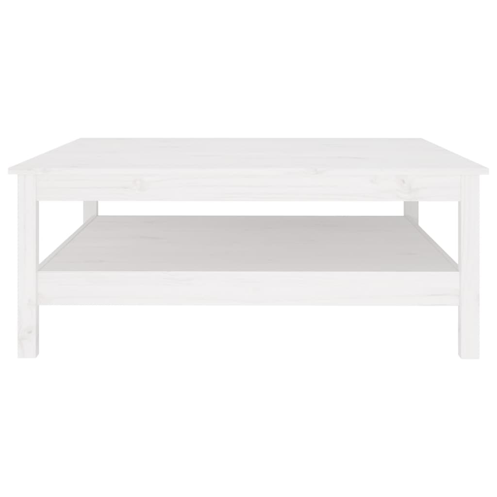 White coffee table 100x100x40 cm solid pine wood