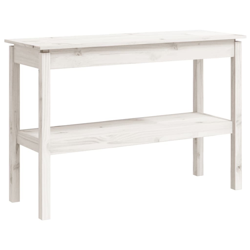 Table console Blanc 110x40x75 cm Bois de pin solide