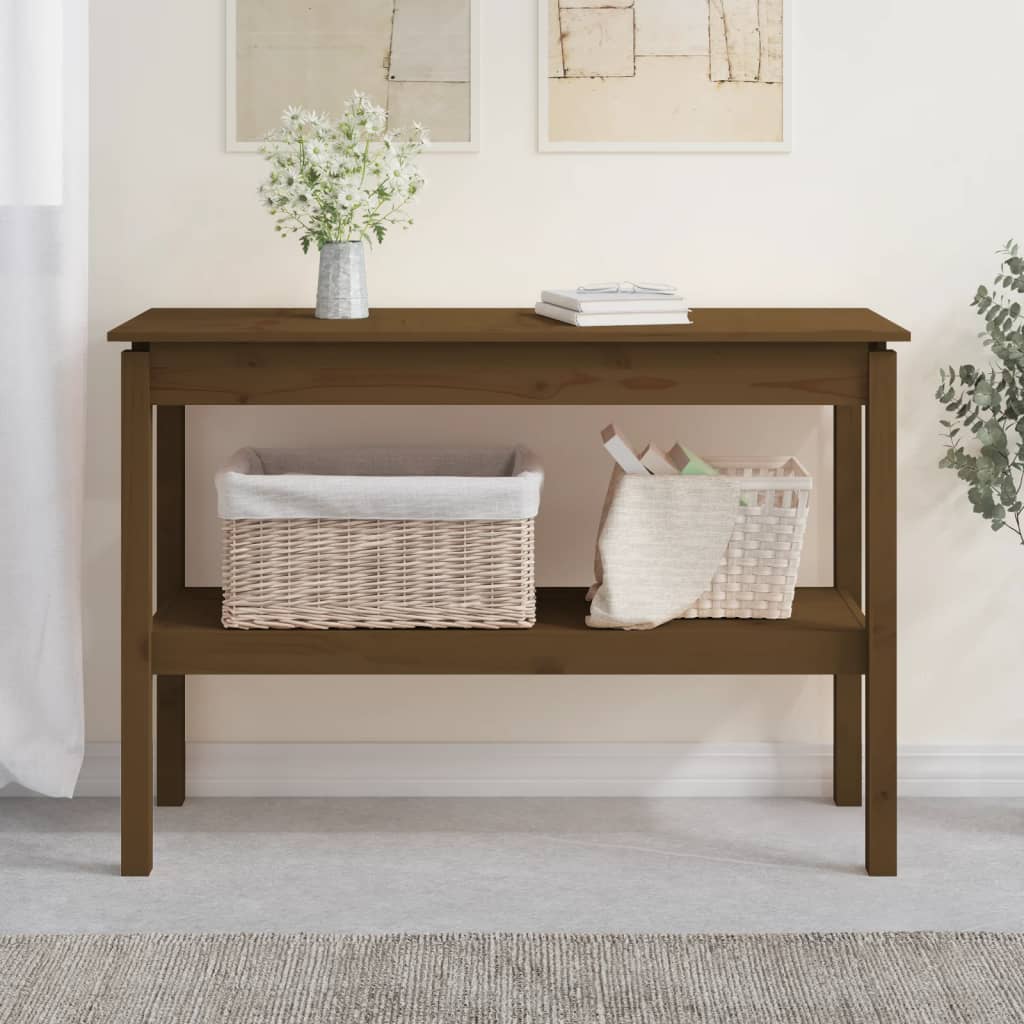 Honey brown console table 110x40x75 cm Solid pine wood