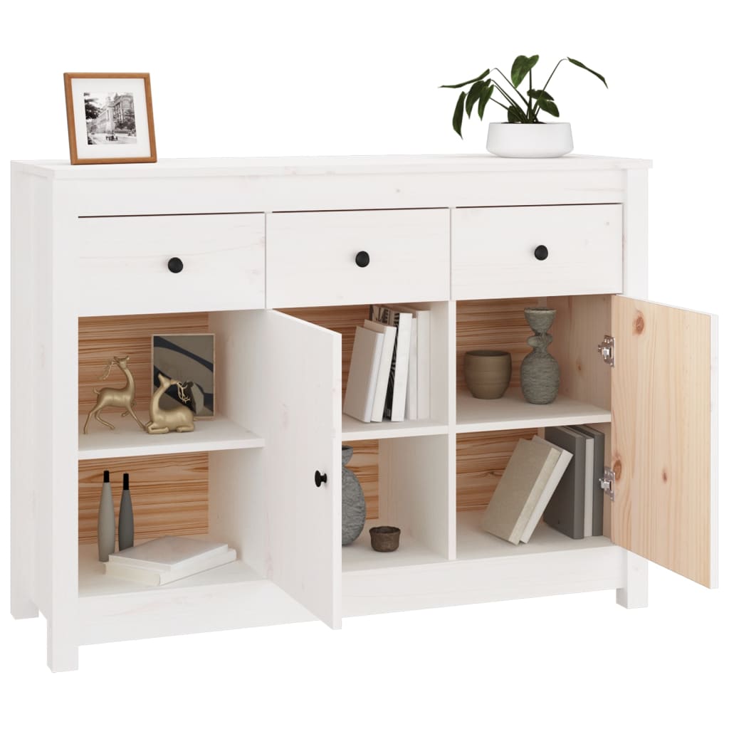 White buffet 100x35x74 cm solid pine wood