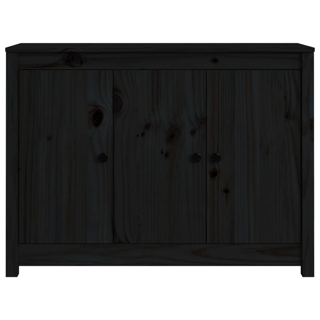Black buffet 100x35x74 cm solid pine wood