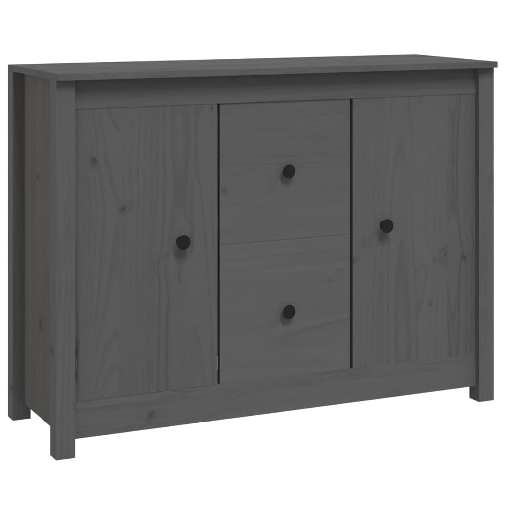 Credenza grigia 100x35x74 cm Legno di pino massiccio