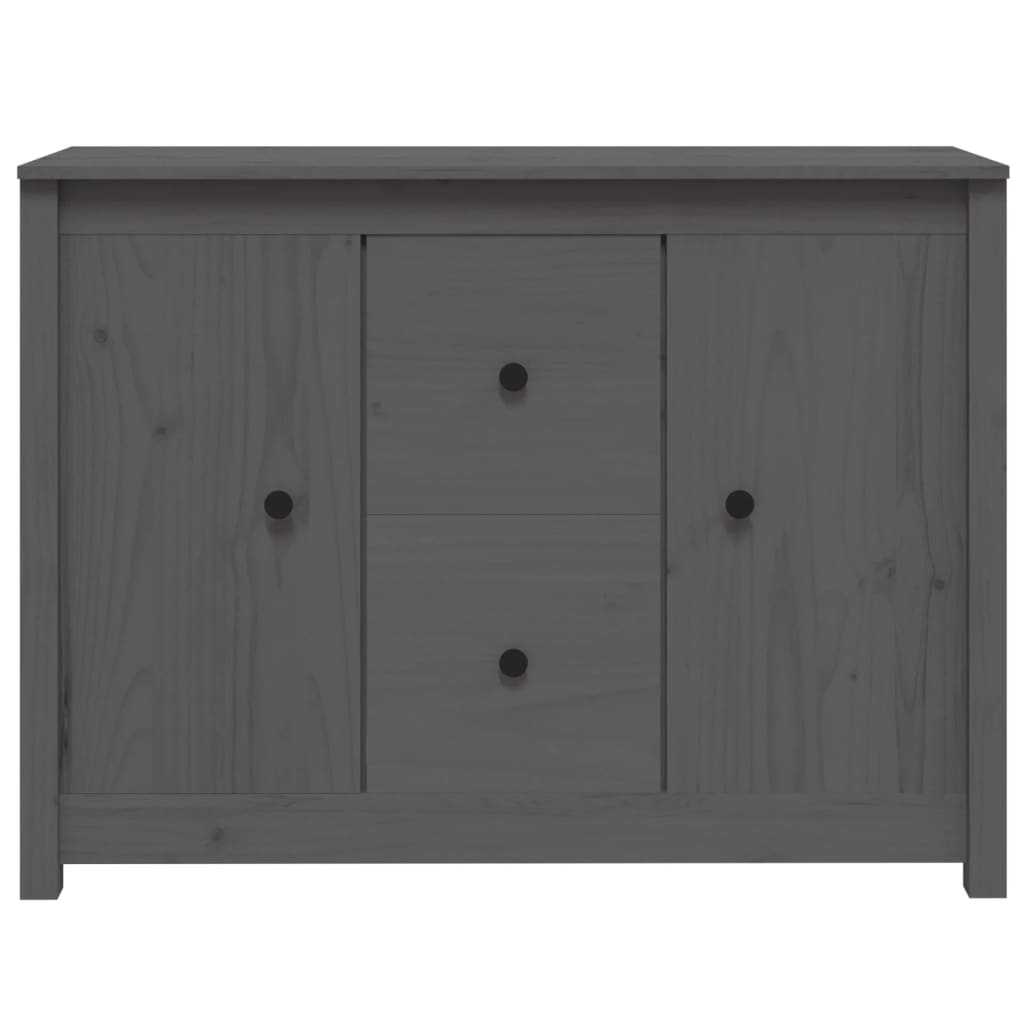 Credenza grigia 100x35x74 cm Legno di pino massiccio