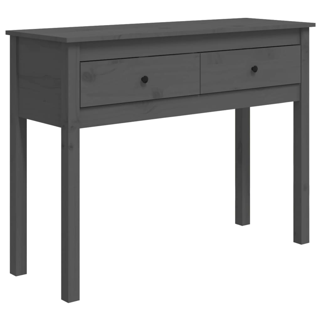 Gray console table 100x35x75 cm solid pine wood
